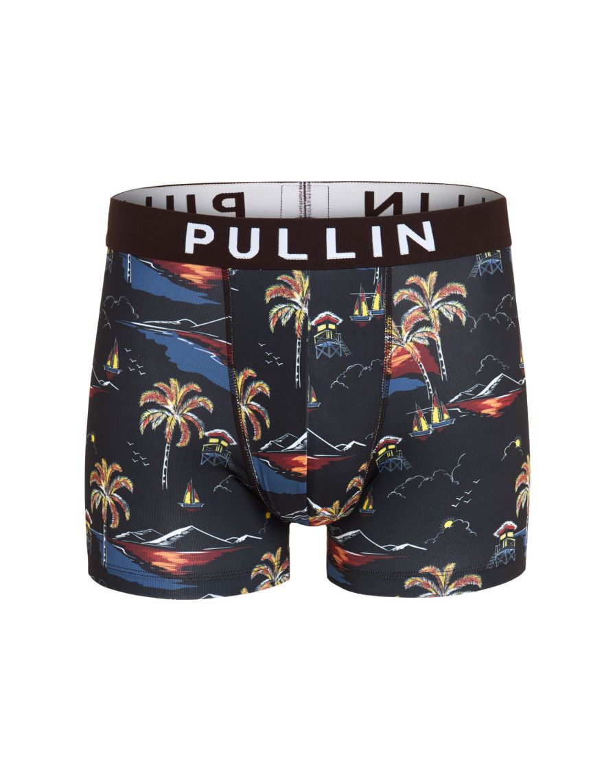 Pullin Underwear Men's Santa Rock Boxer Briefs Size Medium Blue Multi Color