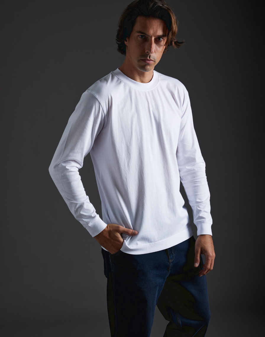 Men's t-shirt long sleeves WHITE